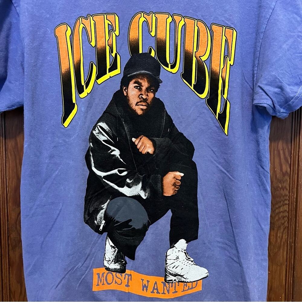 NWOT Ice Cube Official Most Wanted Graphic Rapper T Shirt Large Purple - Picture 2 of 4